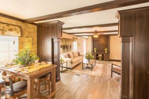 Displaying Callaway kitchen in mobile home sales gallery