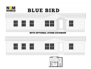 Showing Bluebird 32x62 mobile home exterior view
