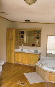 Showing land home bathroom fixtures and vanity area