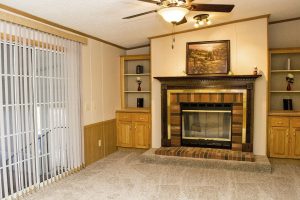 Displaying land home hallway with connected rooms