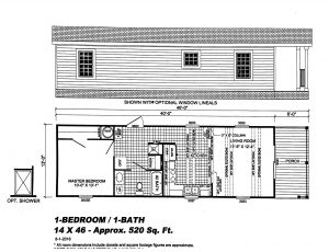 Showing tiny home exterior with compact residential design