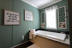 Displaying Live Oak barndoor feature with shiplap detail