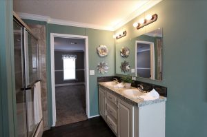Showing Live Oak deluxe interior with barndoor shiplap