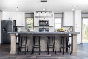 Displaying Isabella farmhouse kitchen with modern finishes