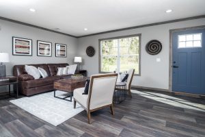 Showing Isabella farmhouse living room with open design