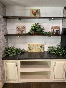 Displaying bathroom vanity in three bedroom fireplace home