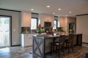 Featuring home kitchen with cabinet storage space