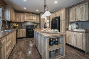 Showing Kabco kitchen with upgraded cabinet finishes