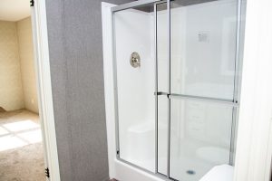 Showing Roadrunner bathroom with upgraded vanity fixtures