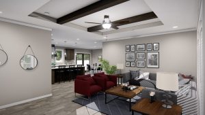 Displaying Riviera bedroom with comfortable interior finishes