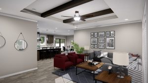 Showing Riviera living room with bright open interior design