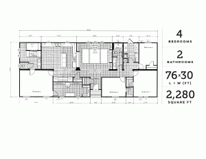 Displaying Mallard floor plan with four bedroom sheetrock layout