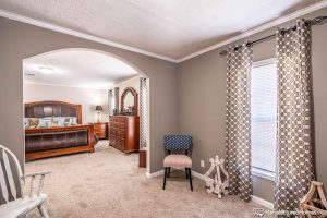 Highlighting modern bedroom decor in Stagecoach home