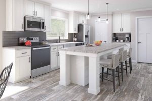 Showing manufactured home exterior with upgraded curb appeal