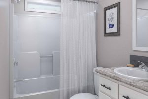 Showing spacious mobile home interior with comfortable layout