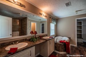 Highlighting elegant bathroom upgrades in Kabco mobile home