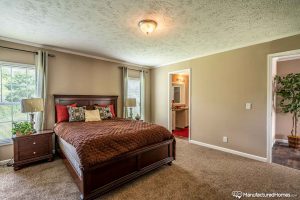 Highlighting spacious bedroom inside Kabco manufactured home